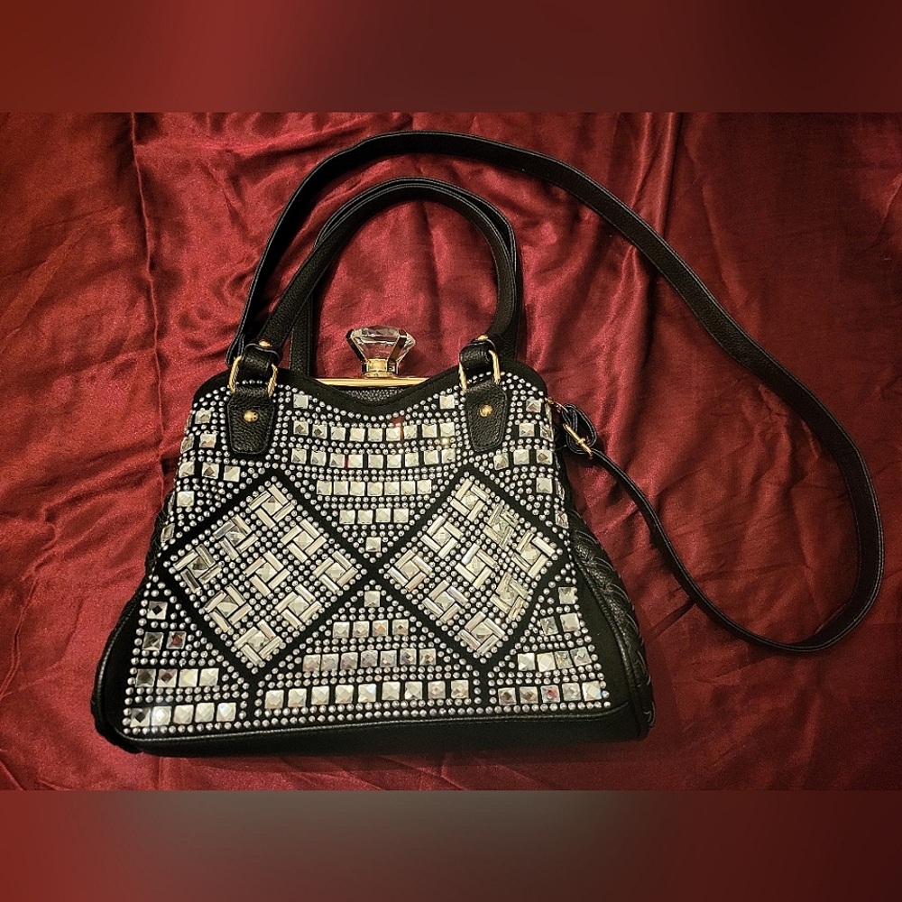 Gorgeous black rhinestone crossbody/handbag
